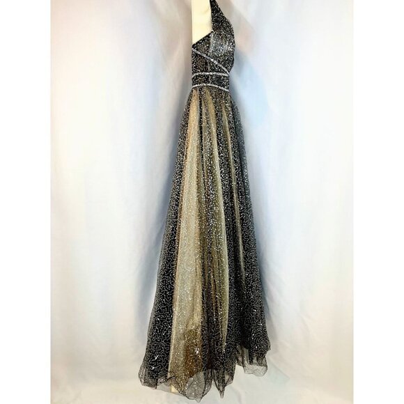 Dave & Johnny Black Sequin Halter Formal Gown $286 - Picture 11 of 14